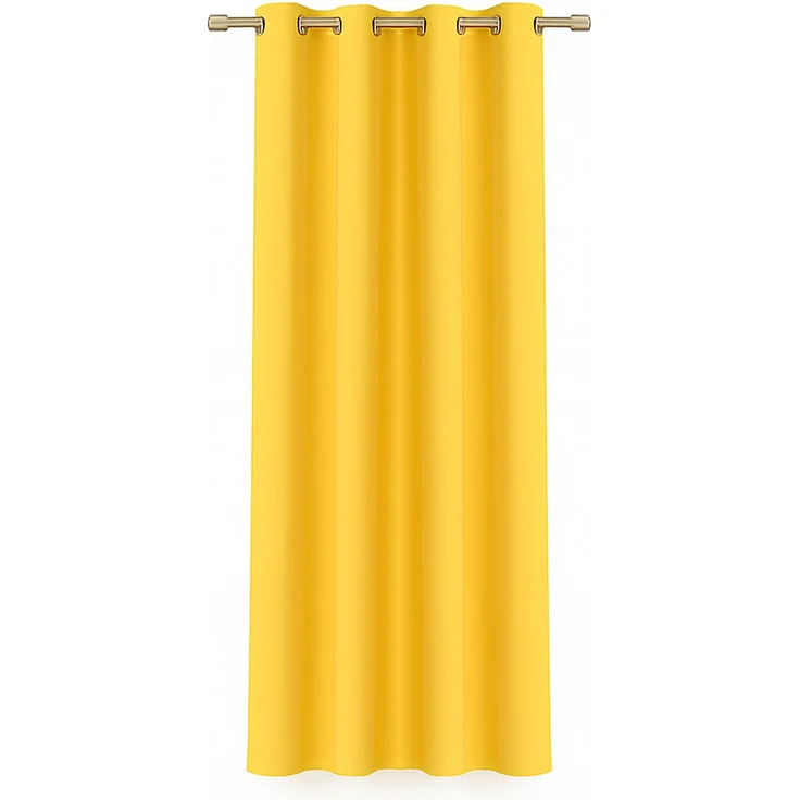 Bestlivings Blickdichte, Gardine mit Ösen, in vielen Größen und Farben Gelb 140x245 cm – Bild 1