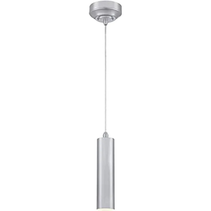 Westinghouse 6120040 Rayman, dimmbare 8-Watt LED-Pendelleuchte in gebürstetem Nickel, 560 Lumen, 3000K warmweiß, montierbar an Dachschrägen
