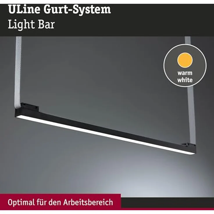 Paulmann LED Pendelleuchte Lightbar Uline 18,5W schwarz, warmweißes Licht 3000K, 2035 lm, für 48V-Gurt-System – Bild 2