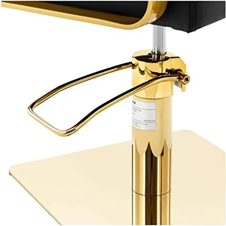 Physa Armlehnstuhl Friseurstuhl mit Fußstütze Barber-Stuhl 200 kg Otley Black Golden, Schwarz, Golden – Bild 3
