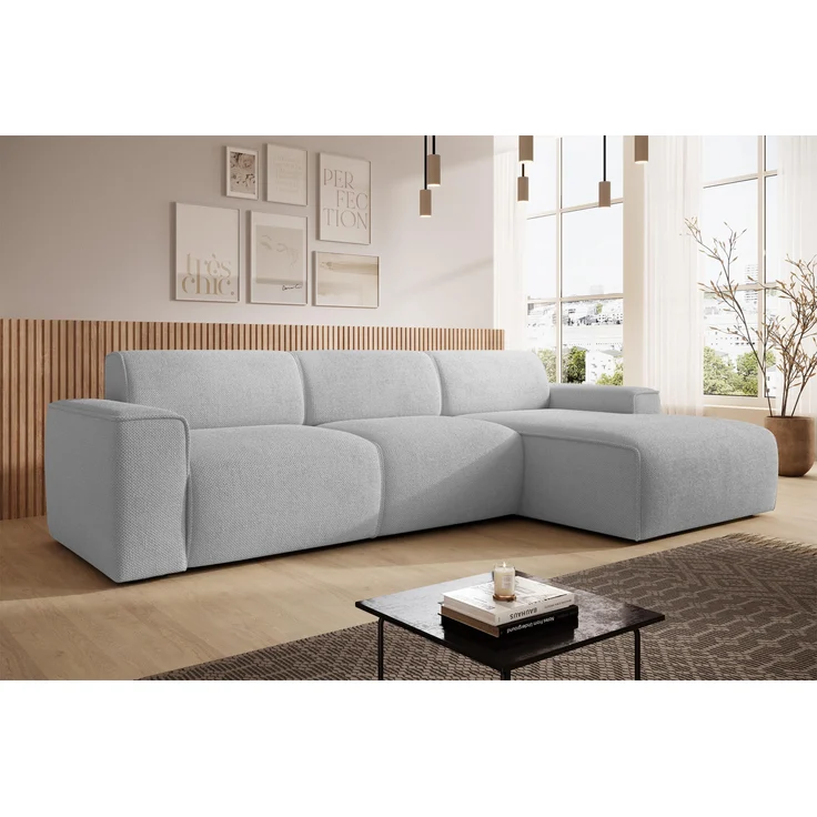 AX LIVING Couch Sofa L Form Didim mini Hellgrau 310 cm breit, stilvoll R – Bild 1
