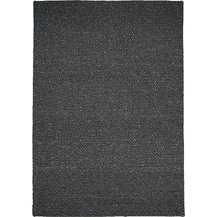 Consilio Concept Wollteppich Wooly, Anthrazit, 100% Wolle, rechteckig 80x150 cm, Oeko-Tex® Standard 100, für Fußbodenheizung geeignet, handgefertigt – Bild 1