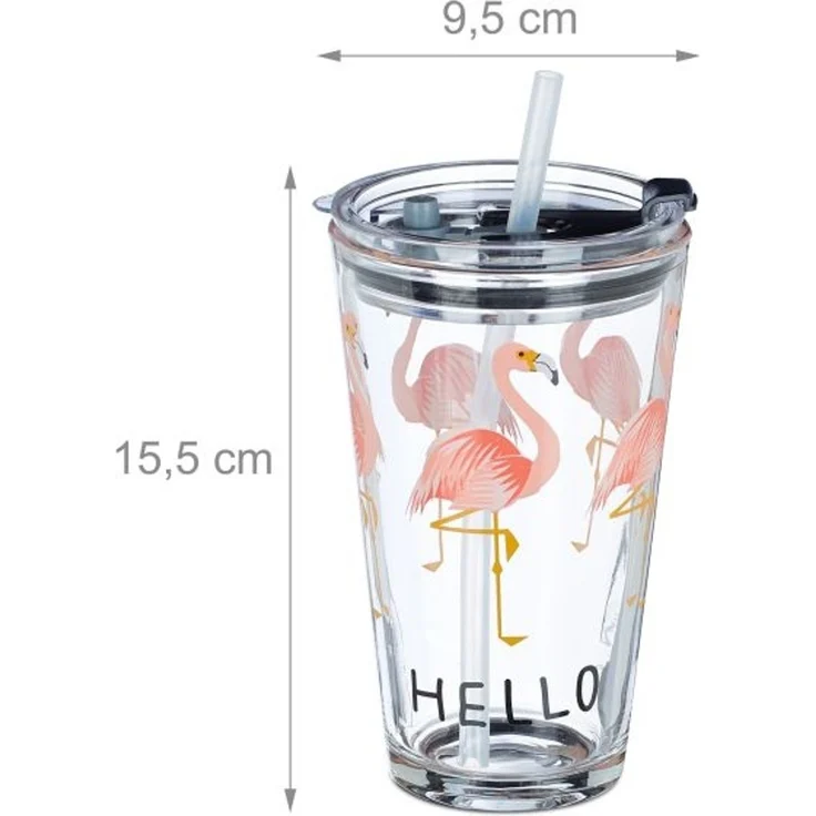 4er Set Glasbecher Flamingo – Bild 4