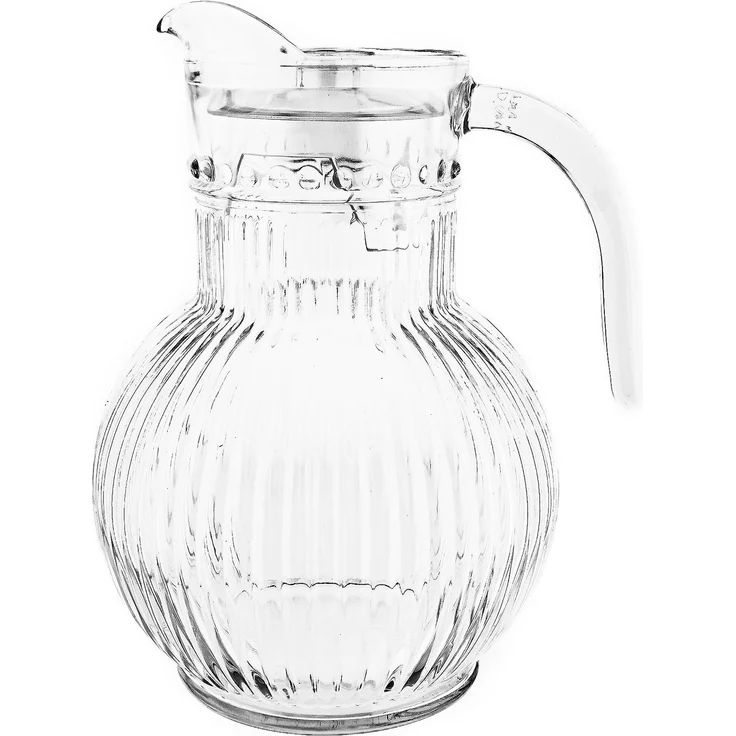 Ripple Karaffenset aus Glas – 1,8 Liter Karaffe mit 6 Gläsern Transparent – Bild 2