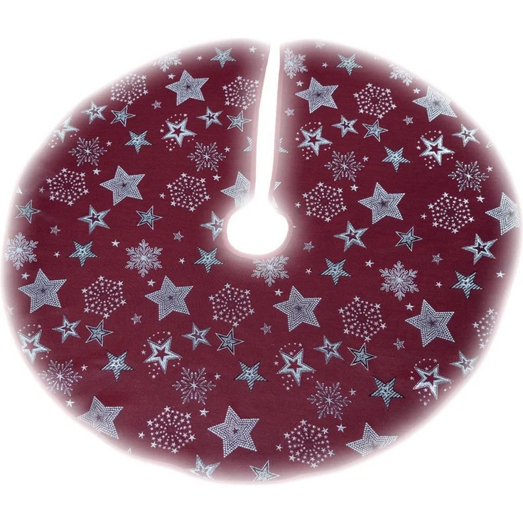 texpot Tischdecke Weihnachtsbaumdecke Stickerei Sterne Winter Weihnachten Deko (1-tlg) – Bild 1