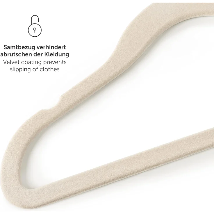 Laleni Kinderkleiderbügel - 50 sensibles protested Kleiderbügel mit Samt Rutschfest - 360° drehbare - Rosegold & Elfenbein – Bild 6