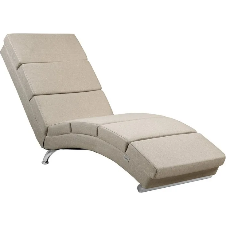Casaria 'London' Relaxliege XXL mit hoher Rückenlehne und ergonomisch, Stoff Beige, 186 x 55 x 89 cm