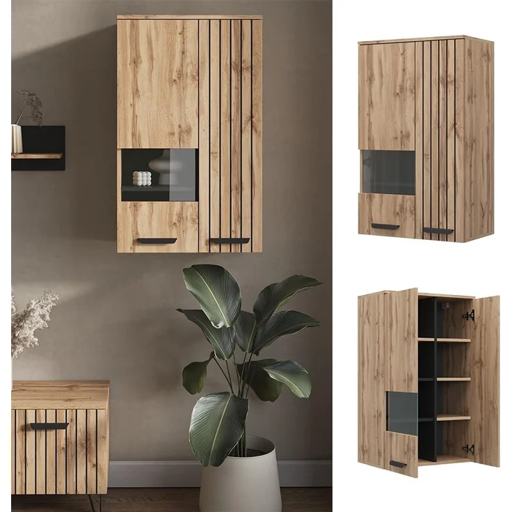 Hängeschrank Amber Braun 60.2 cm mit 2 Türen Vicco – Bild 4