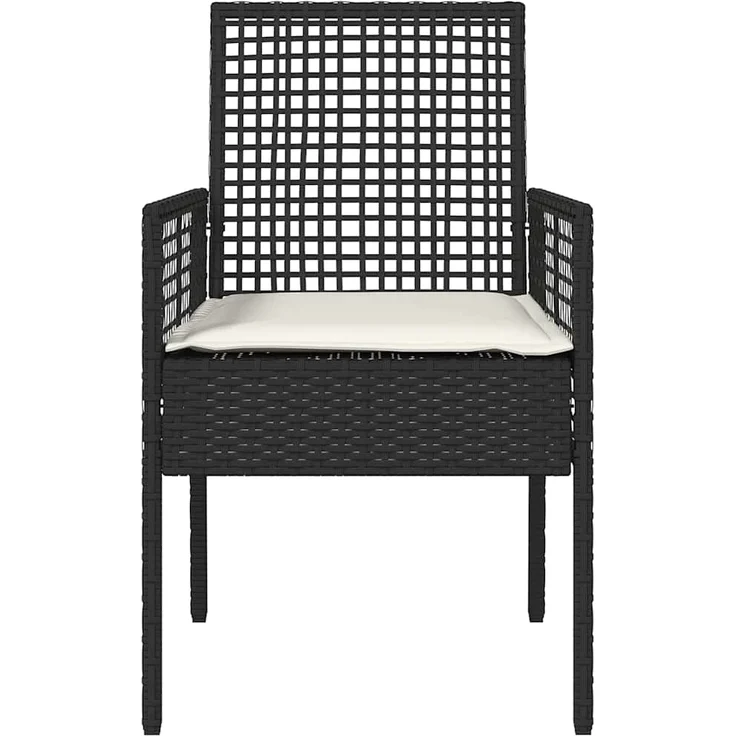 vidaXL Gartenstuhl 2 pcs Schwarz 55 x 53 x 85 cm Poly-Rattan 42003445 – Bild 4