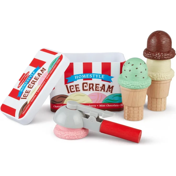 Melissa & Doug Spielset zum Schaufeln und Stapeln von Eiskugeln | Fantasiespiel | Essensspiel | 3+ | Geschenk für Jungen oder Mädchen
