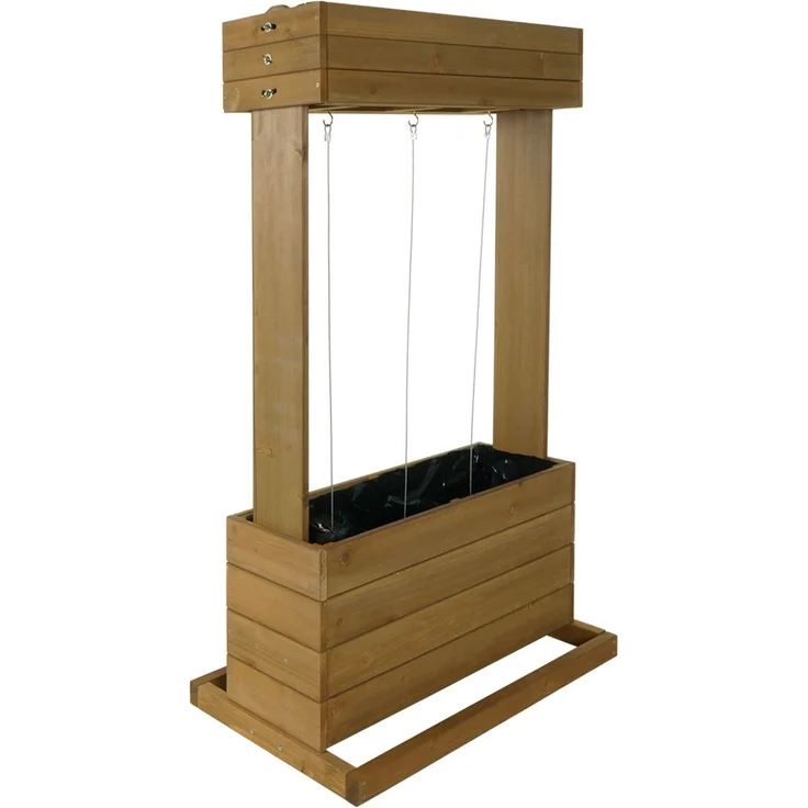 Hochbeet HWC-L72, Pflanzkasten Rankhilfe Pflanzkübel Blumenkasten, 145x85x50cm Outdoor Tanne Holz FSC®, braun – Bild 8