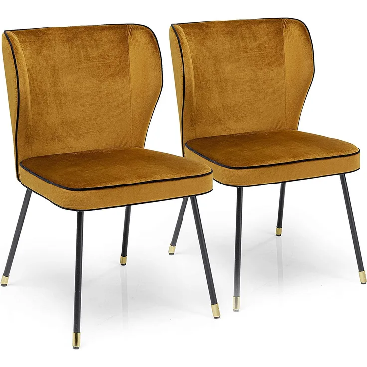 Kare Stuhl Irina (2/Set), Polyester, Curry Gelb