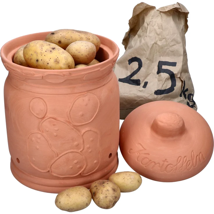 Terra Kartoffeltopf mit Deckel Ø 19,3cm aus Terrakotta Aufbewahrungsbox Ton – Bild 6