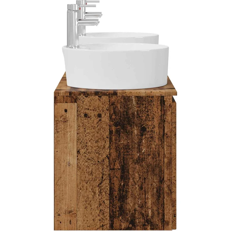 vidaXL Wandmontiertes Badezimmerschrank-Set 3 stk. Altholz 3405685 – Bild 7