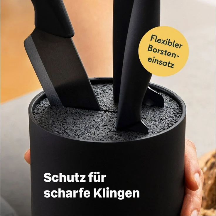 SILBERTHAL Messerblock mit Keramikmesser Set (2tlg), Flexibler Borsteneinsatz, Rutschfester Boden – Bild 1
