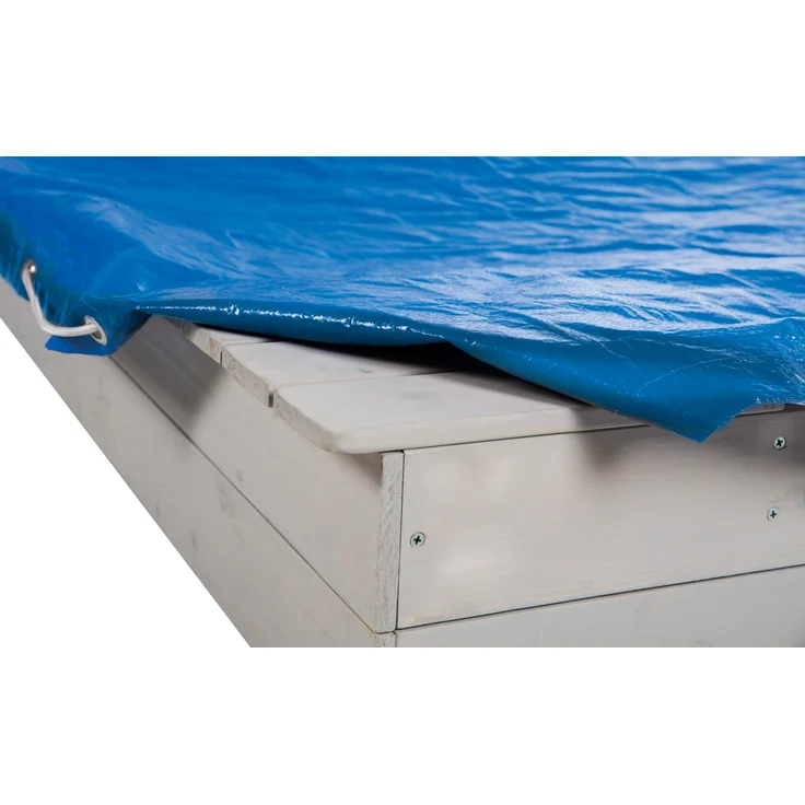 roba Abdeckplane für Sandkästen groß - 154 x 154 cm - wetterfest - Metallösen zur Befestigung - Blau – Bild 2