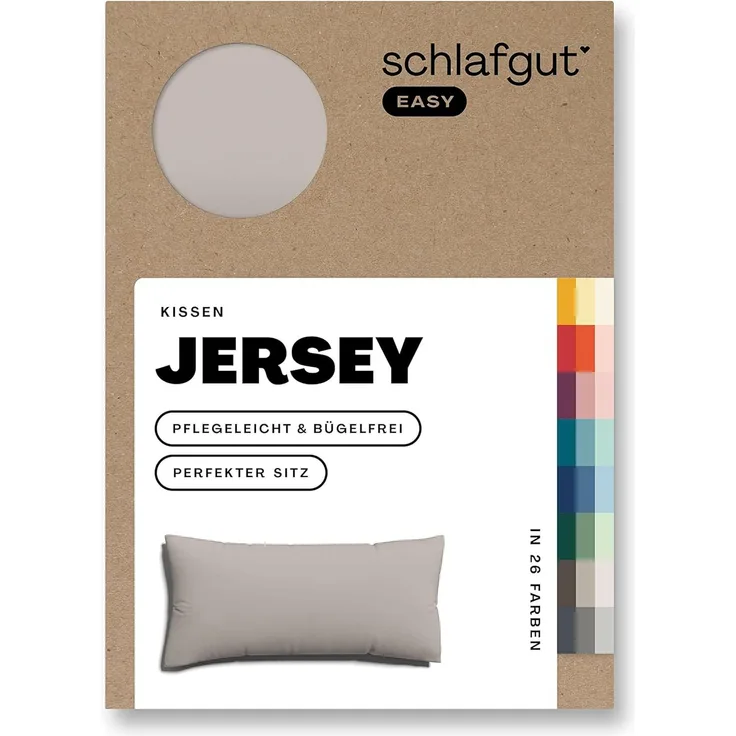 Schlafgut 'EASY' Kissenbezug, Jersey, Baumwolle, Sand Mid, 40x80 cm