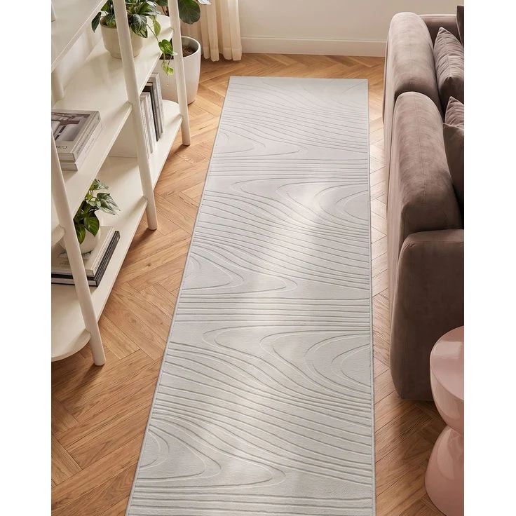 Kunstfellteppich ONTAKE Cremeweiß 80 x 300 cm – Bild 3