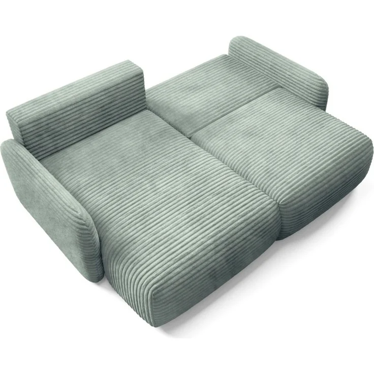 Ecksofa Schlafsofa Sofa SIMONE in Stoff Ambience Meeresgrün Ottomane Links – Bild 5