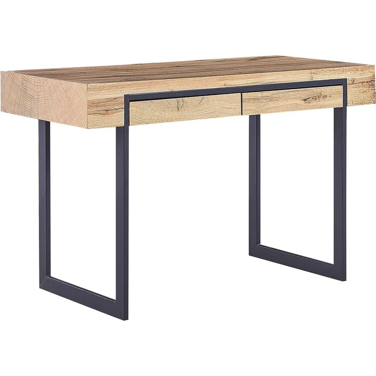 Schreibtisch mit Stauraum Heller Holzfarbton VIDA