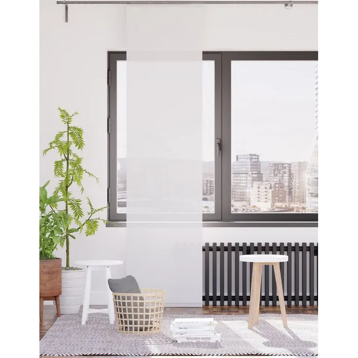 HOMING Schiebegardine Manhattan (1 St), Klettband, transparent, modern, Wohnzimmer, Schlafzimmer