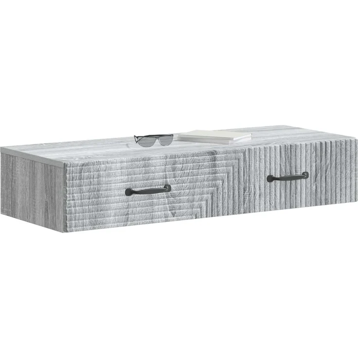 vidaXL Wandmontierter Beistelltisch Graues Sonoma 87,5 x 34,5 x 17 cm 898671 – Bild 3