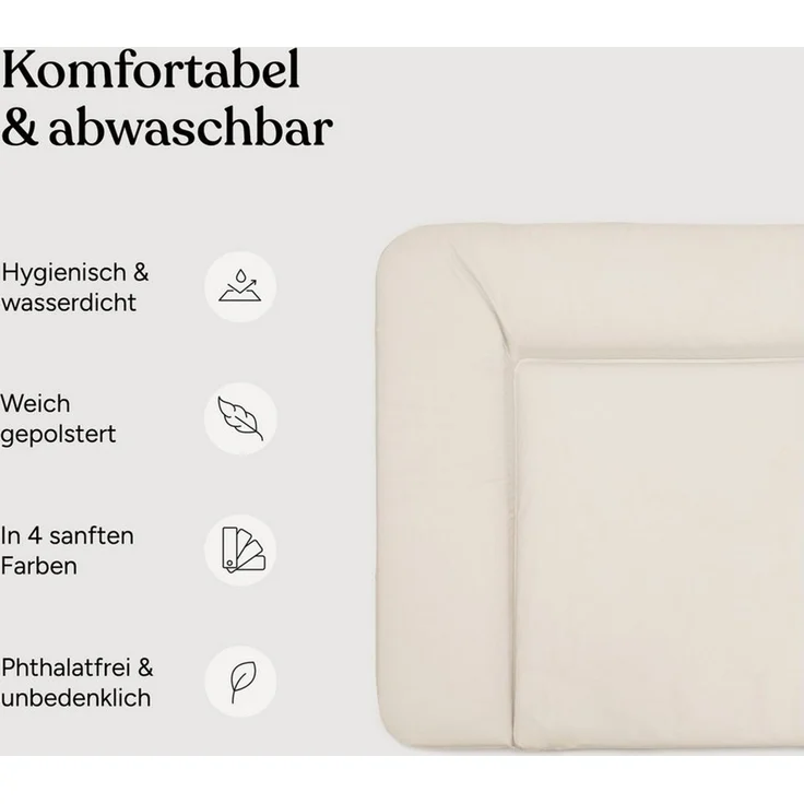 Ehrenkind Wickelauflage Wickelunterlage abwaschbar 72x85 cm (Wickelauflage 50x70 cm, Wickeltischauflage mit Keil), Hygienisch, Sicher und Vielseitig – Bild 2