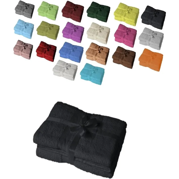 Badetuch 2er Set 100 x 150 cm Schwarz