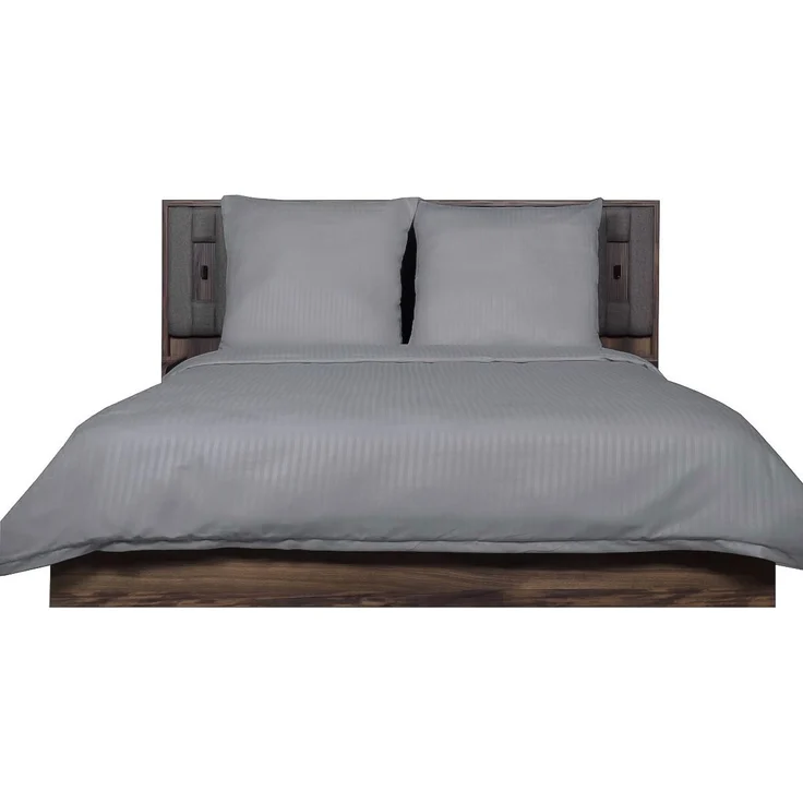Deluxe Bettwäsche aus Mikrofaser - 200 x 200 cm mit (2x) 40 x 80 cm Kissenbezug - Grau – Bild 1