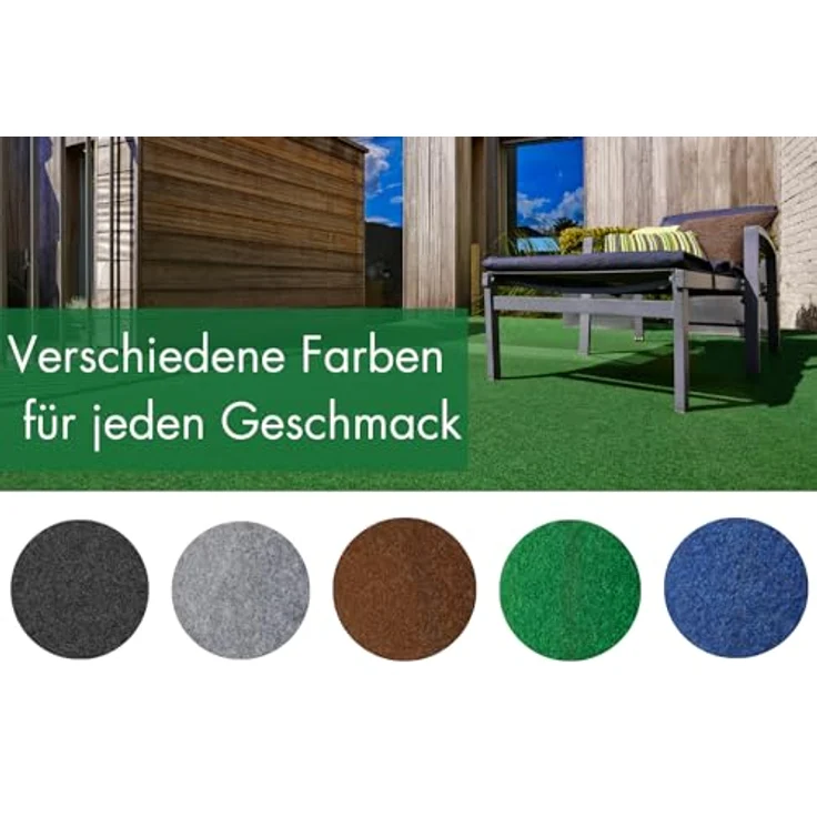 andiamo Kunstrasen Outdoor wasserdurchlässig, Rasenteppich wetterfest, Drainage-Noppen, UV-beständig, für Balkon und Garten, Farbe:Grün, Größe:200x300 cm – Bild 6