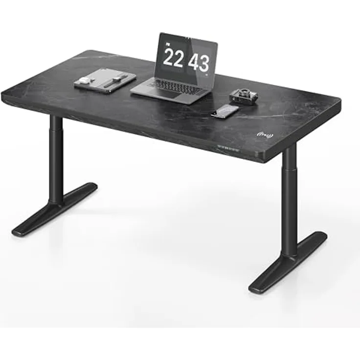 MAIDeSITe Yoga Höhenverstellbarer elektrischer Stehtisch, Doppelmotor mit kabelloser Aufladung, verdeckter Schublade, intelligentem Steuerungssystem und Kollisionsschutz, 73-118 cm höhenverstellbar
