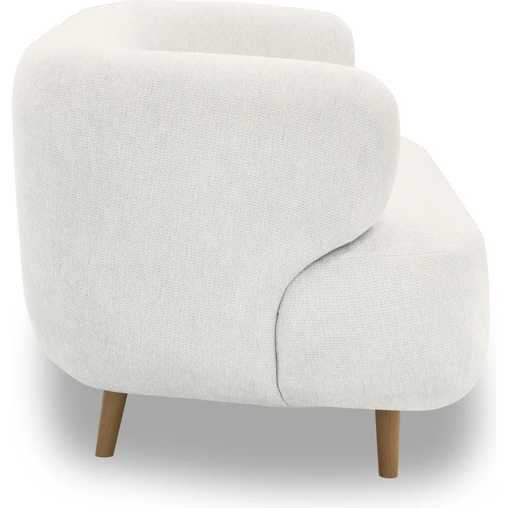 DOMO. collection Sofa 800014, 2-Sitzer Garnitur, runde Ecken, gepolsterte Rückenlehne, Holzfüße Eiche natur, 2er Couch, Polstergarnitur, 160 x 86 x 73 (BxTxH), weiß – Bild 4