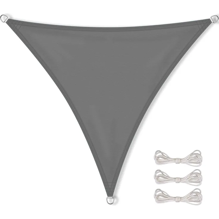 CelinaSun Sonnensegel inkl Befestigungsseile Premium PES Polyester wasserabweisend imprägniert Dreieck gleichseitig 3,6 x 3,6 x 3,6 m anthrazit