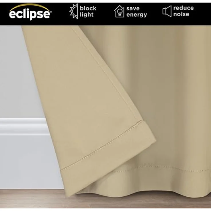 Eclipse Darrell Thermaweave Verdunkelungsvorhang, extra breit, 213,4 x 254 cm, Weizenfarben – Bild 2