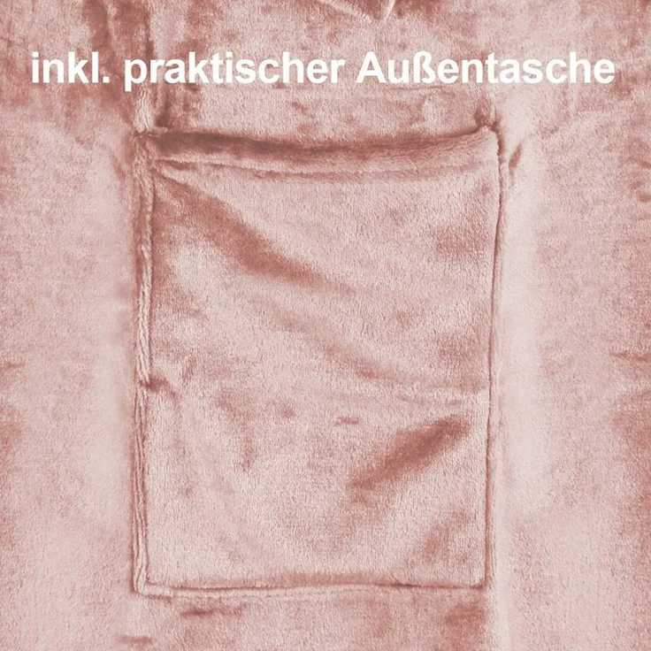 Wohndecke flauschige, tragbare Kuscheldecke mit Ärmeln ohne Fußtasche, Gräfenstayn, warme Ärmeldecke - TV Decke zum Anziehen - 200x150 cm rosa – Bild 2