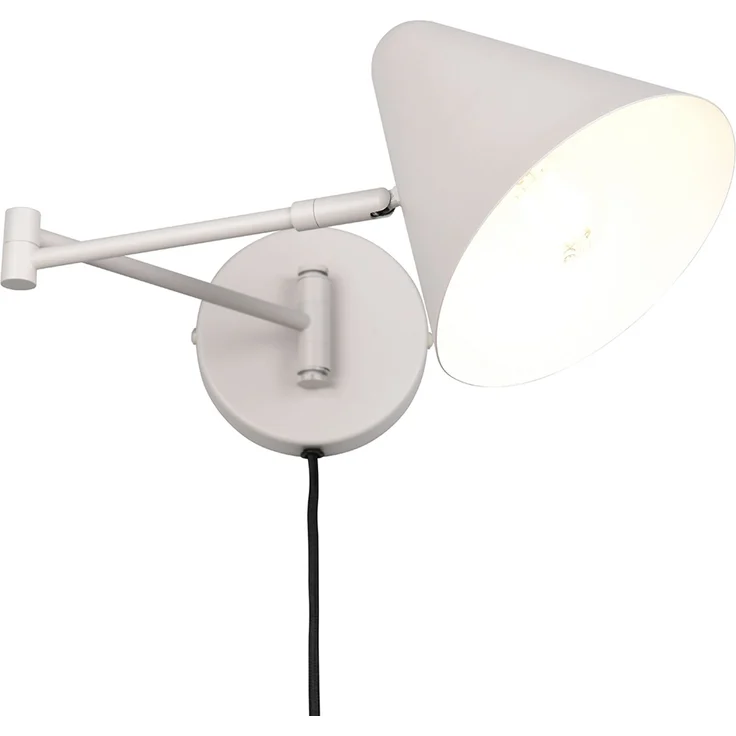 LED Wandleuchte mit Stecker, Schalter und Schwenkarm, Hellgrau, Höhe 16cm – Bild 2
