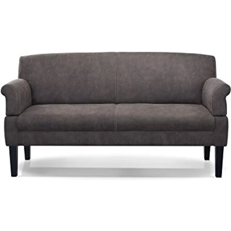 CAVADORE 3-Sitzer Küchensofa Malm, Sitzbank für Küche oder Esszimmer in Lederoptik, Inkl. Armteilverstellung, Federkern und moderner Kontrastnaht, 182 x 97 x 78, Mikrofaser: grau – Bild 10