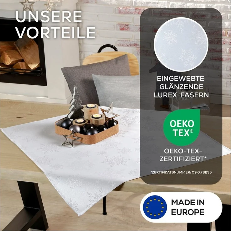Beautex Tischdecke Lurex Tischdecke Weihnachten, Silber Gold glänzend, Weihnachtstisch (1-tlg) – Bild 4