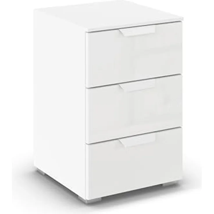 rauch Aditio Box, Nachttisch, 2 Schubladen, mit Glasfront, mit Softclose-Funktion, Farbe Weiß, BxHxT 40x61x42cm