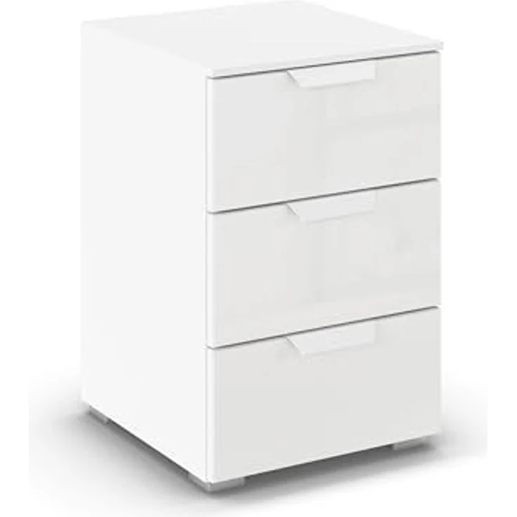 rauch Aditio Box, Nachttisch, 2 Schubladen, mit Glasfront, mit Softclose-Funktion, Farbe Weiß, BxHxT 40x61x42cm – Bild 1