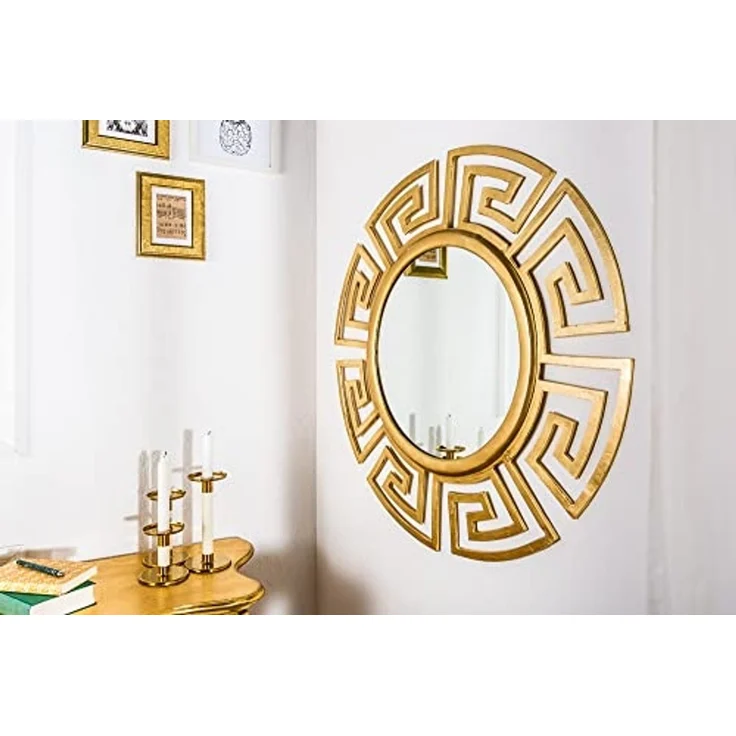 riess-ambiente Wandspiegel EUPHORIA XL 85cm gold, Wohnzimmer · rund · mit Rahmen · Metall · Handmade · Deko – Bild 3