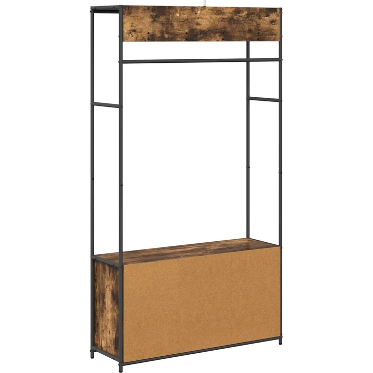 vidaXL Garderobenständer mit Schuhbank Raucheiche 100 x 32 x 180,5 cm 8012034 – Bild 5