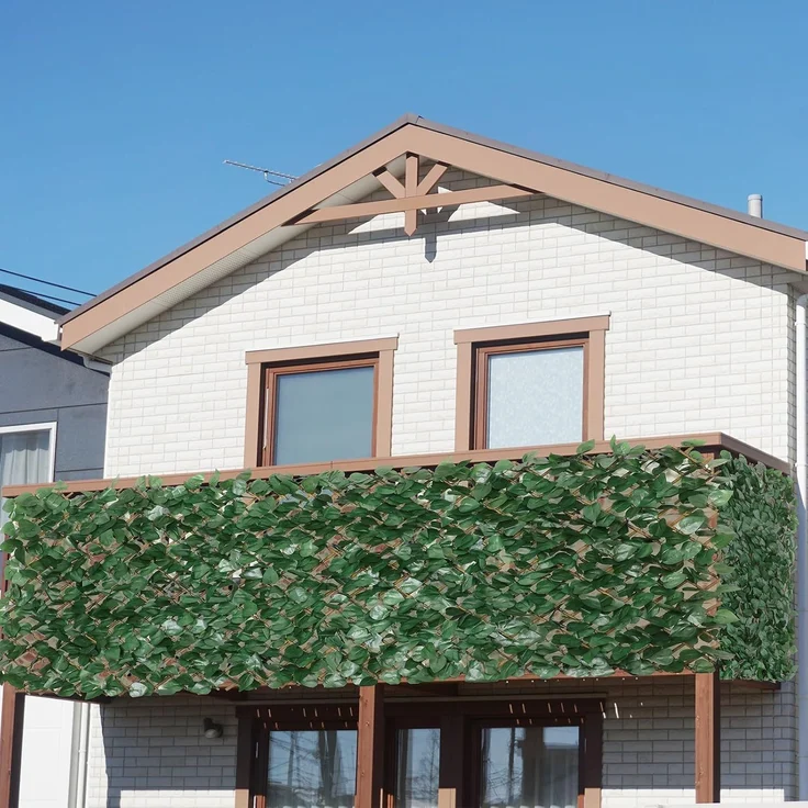 Erweiterbarer Gitterzaun aus Weide mit künstlichem Blattwerk aus Apfelblätter – 100x200cm flexibel ausziehbar – Sichtschutz und Dekoration für Wohnzimmer, Garten, Balkon und Terrasse – Bild 5