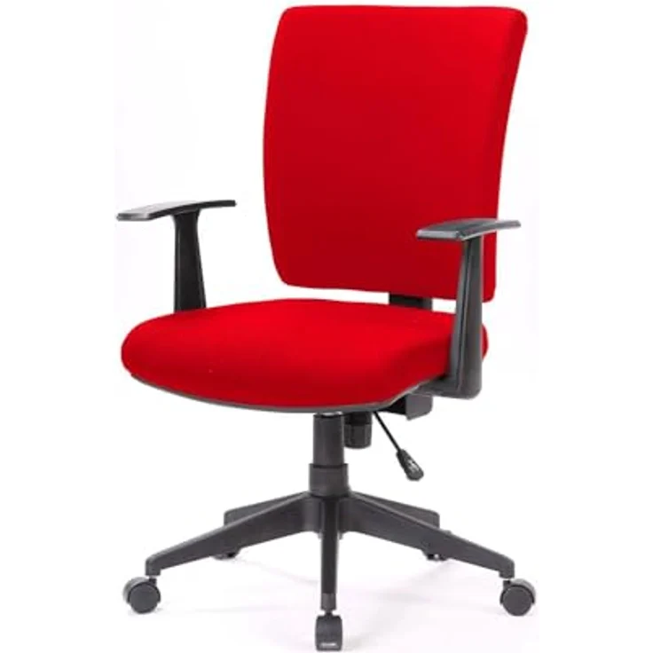 Dmora - Stuhl mit Rädern Palmerston, Chefsessel mit Armlehnen, Ergonomischer Bürositz, 61x65h98/108 cm, Rot – Bild 2
