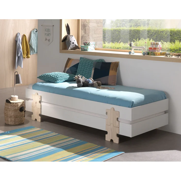 Stapelbett (2er Set) Karlene 204x94x48 MDF Weiß – Bild 4