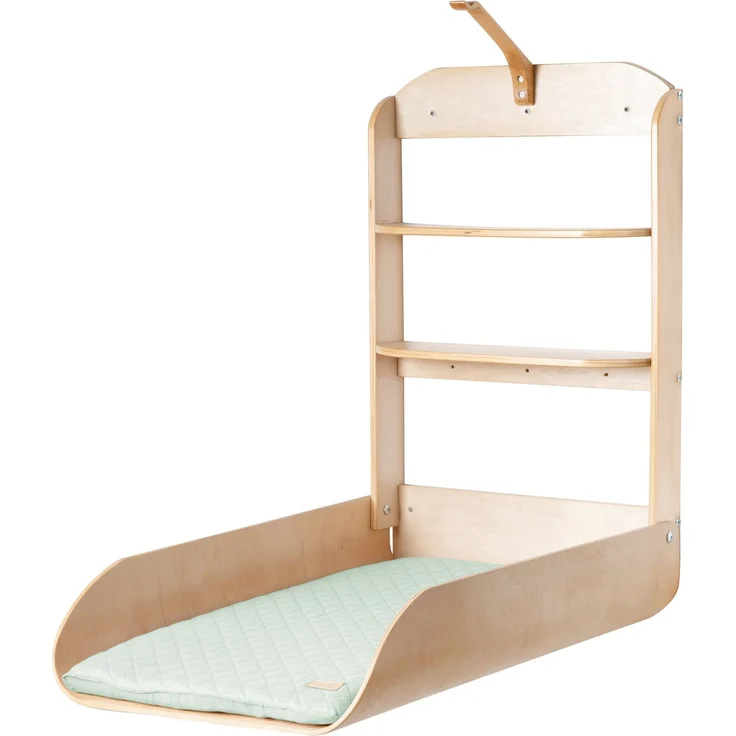 roba Wandwickelregal - inkl. Wickelauflage 'roba Style' frosty green - klappbares Wickelregal - Holz – Bild 1