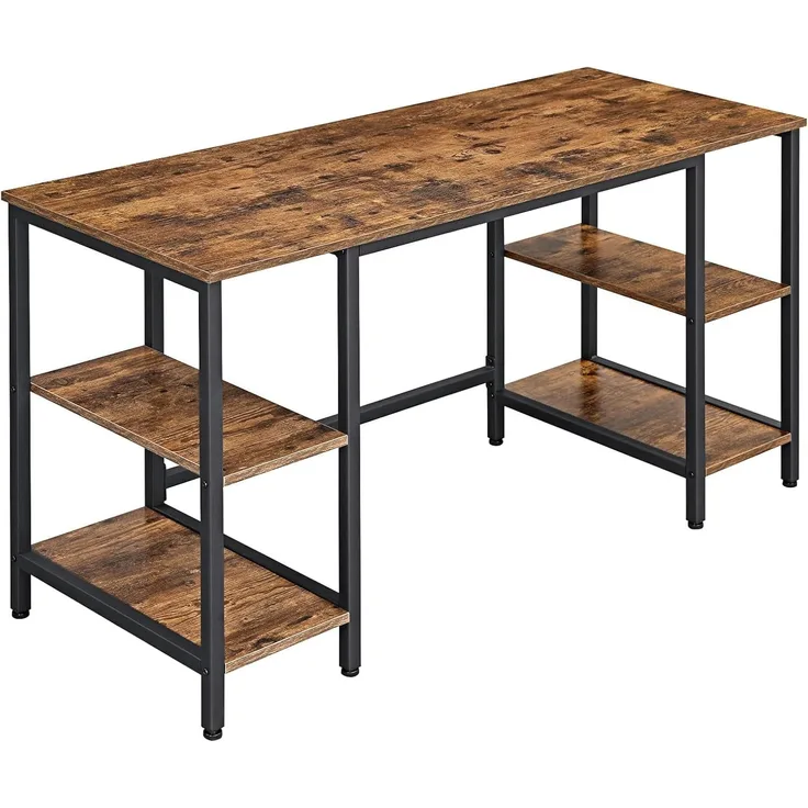 Hansiro Schreibtisch Computertisch 137 x 55 x 75 cm Vintagebraun-Schwarz