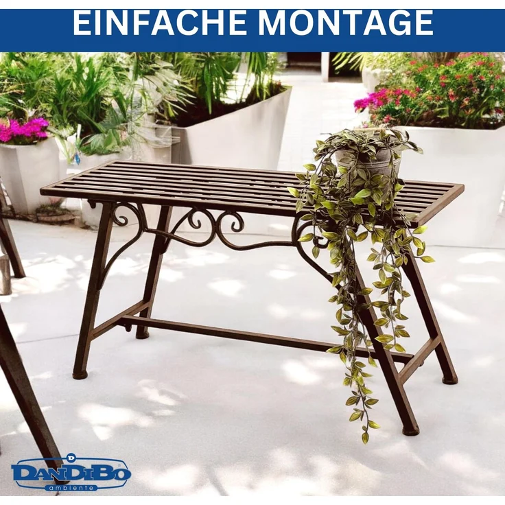 DanDiBo Gartenbank Wetterfest Metall 83 cm Sitzbank mit Ornamenten "Cucciu S" Robuste Eisenbank im Antik-Design Ideal für Garten, Terrasse & Balkon – Bild 5