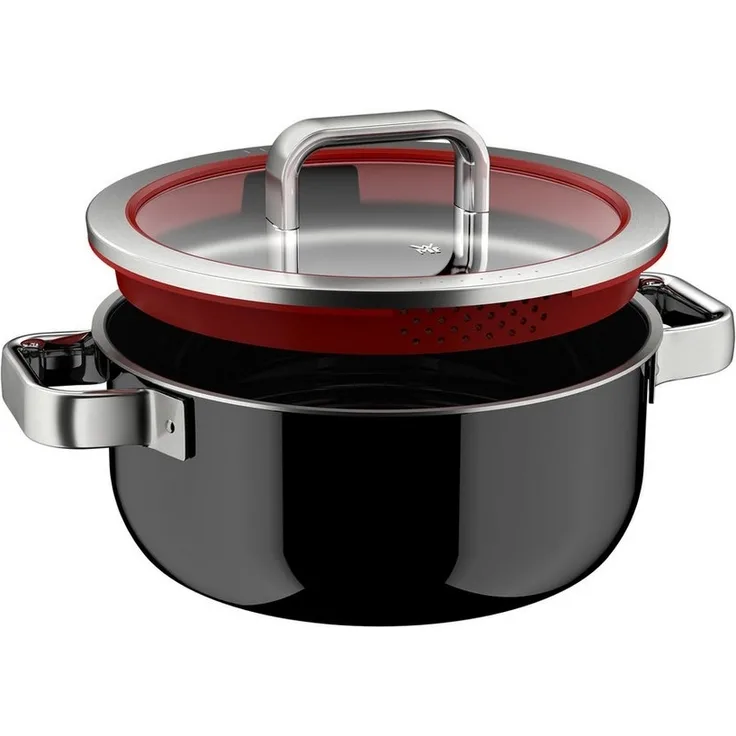 WMF Bratentopf Fusiontec Function Pro, Edelstahl, Glas (1-tlg), integrierte Siebfunktion, spülmaschinengeeignet, Made in Germany
