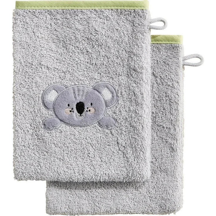 Erwin Müller Waschhandschuh Kinder-Waschhandschuh "Koala" 2er-Pack, (2-St), Walk-Frottier Uni – Bild 1